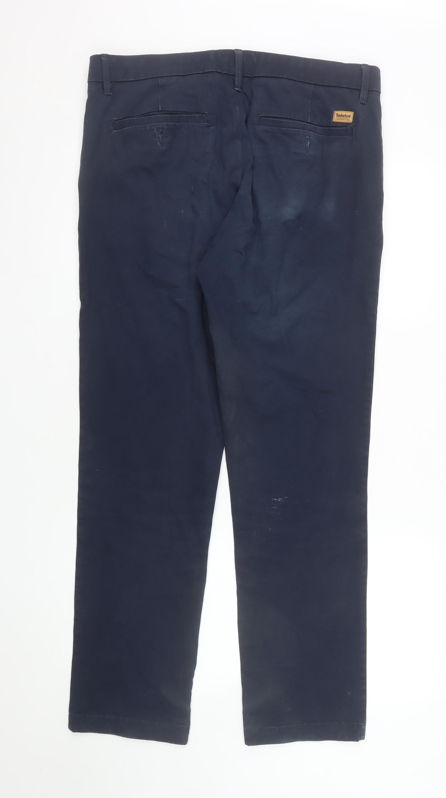 Timberland Men's Blue Chino Trousers W34 L32 Cotton Blend