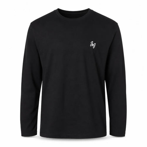 Jack & Jones Men's Black Cotton Long Sleeve Crew Neck Top S