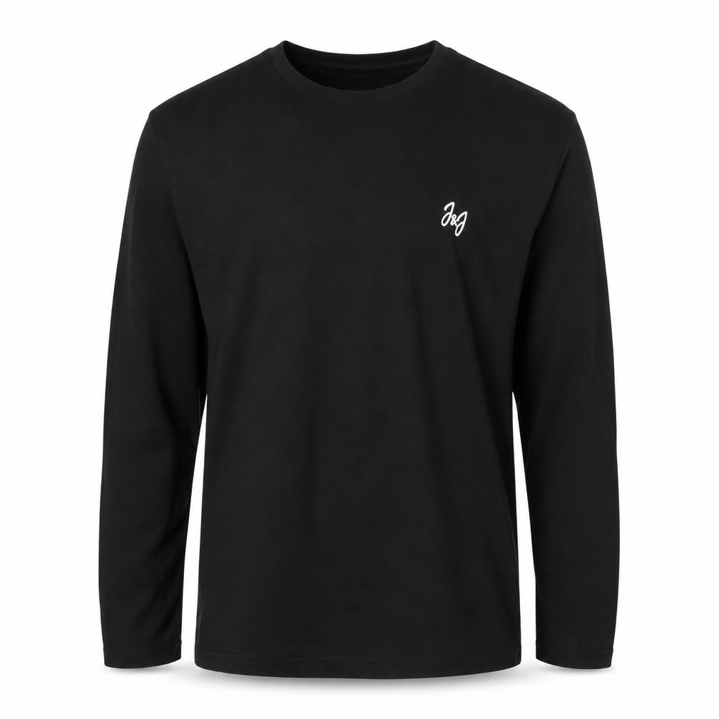 Jack & Jones Men's Black Cotton Long Sleeve Crew Neck Top S