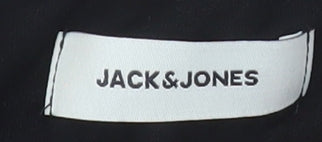 Jack & Jones Men's Black Cotton Long Sleeve Crew Neck Top S