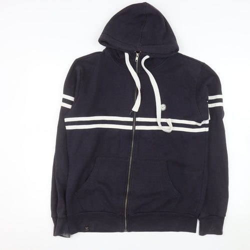 Le Breve Men's Blue Hooded Full Zip Jacket Size L