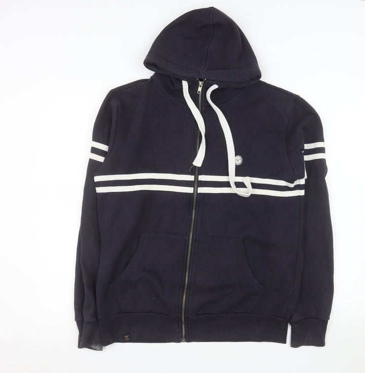 Le Breve Men's Blue Hooded Full Zip Jacket Size L
