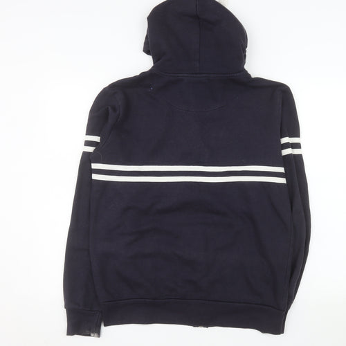 Le Breve Men's Blue Hooded Full Zip Jacket Size L