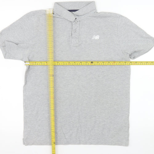 New Balance Men's Grey Short Sleeve Cotton Polo Shirt Size M