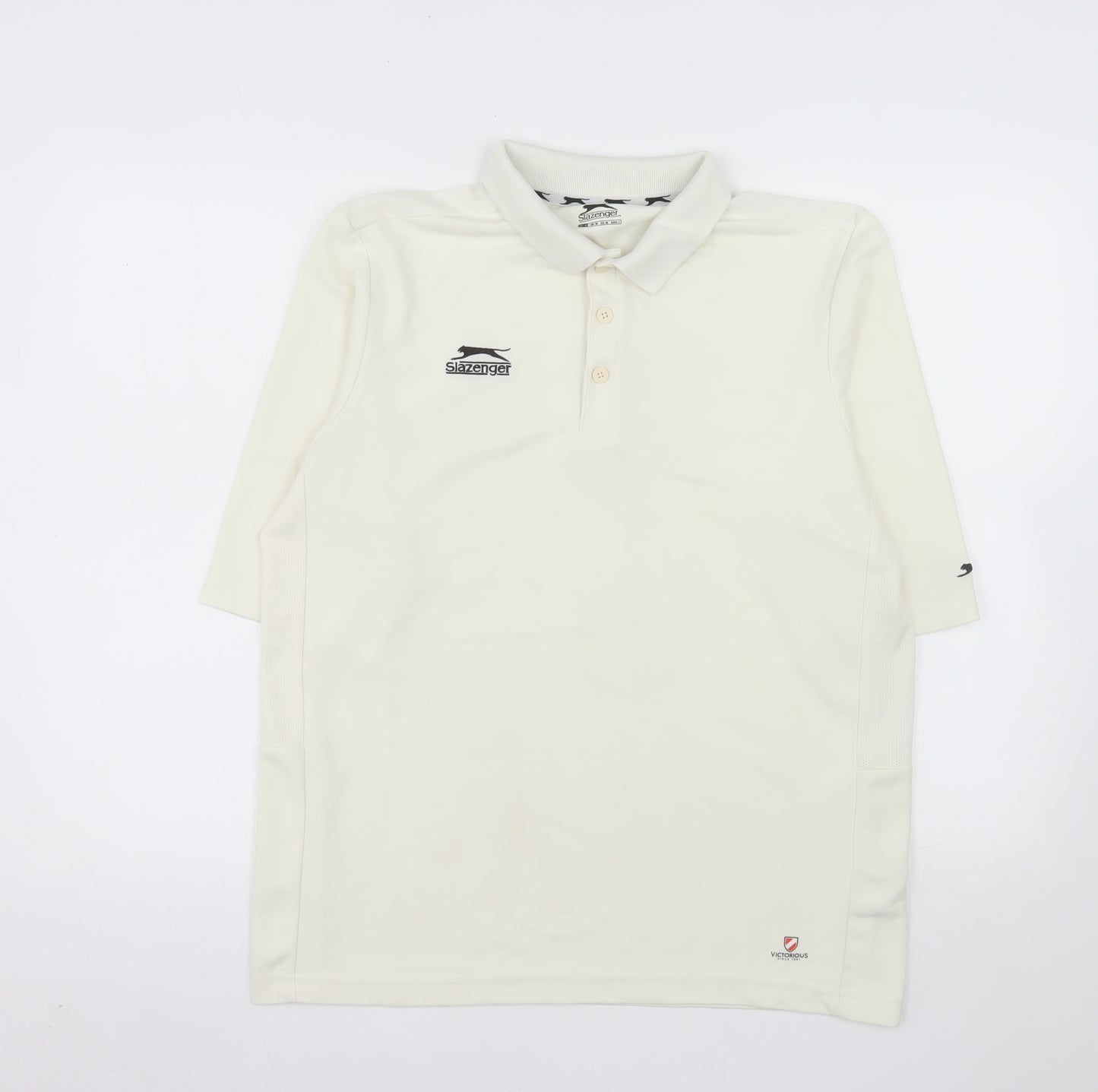 Slazenger Men’s Ivory Short Sleeve Polo Shirt M Sports Activewear