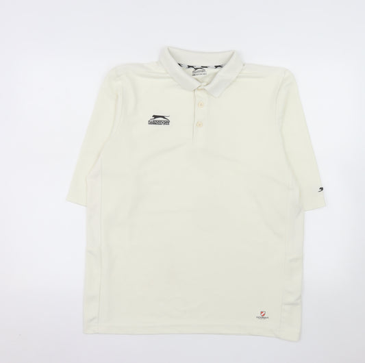 Slazenger Men’s Ivory Short Sleeve Polo Shirt M Sports Activewear