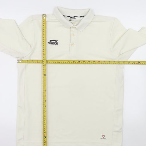 Slazenger Men’s Ivory Short Sleeve Polo Shirt M Sports Activewear
