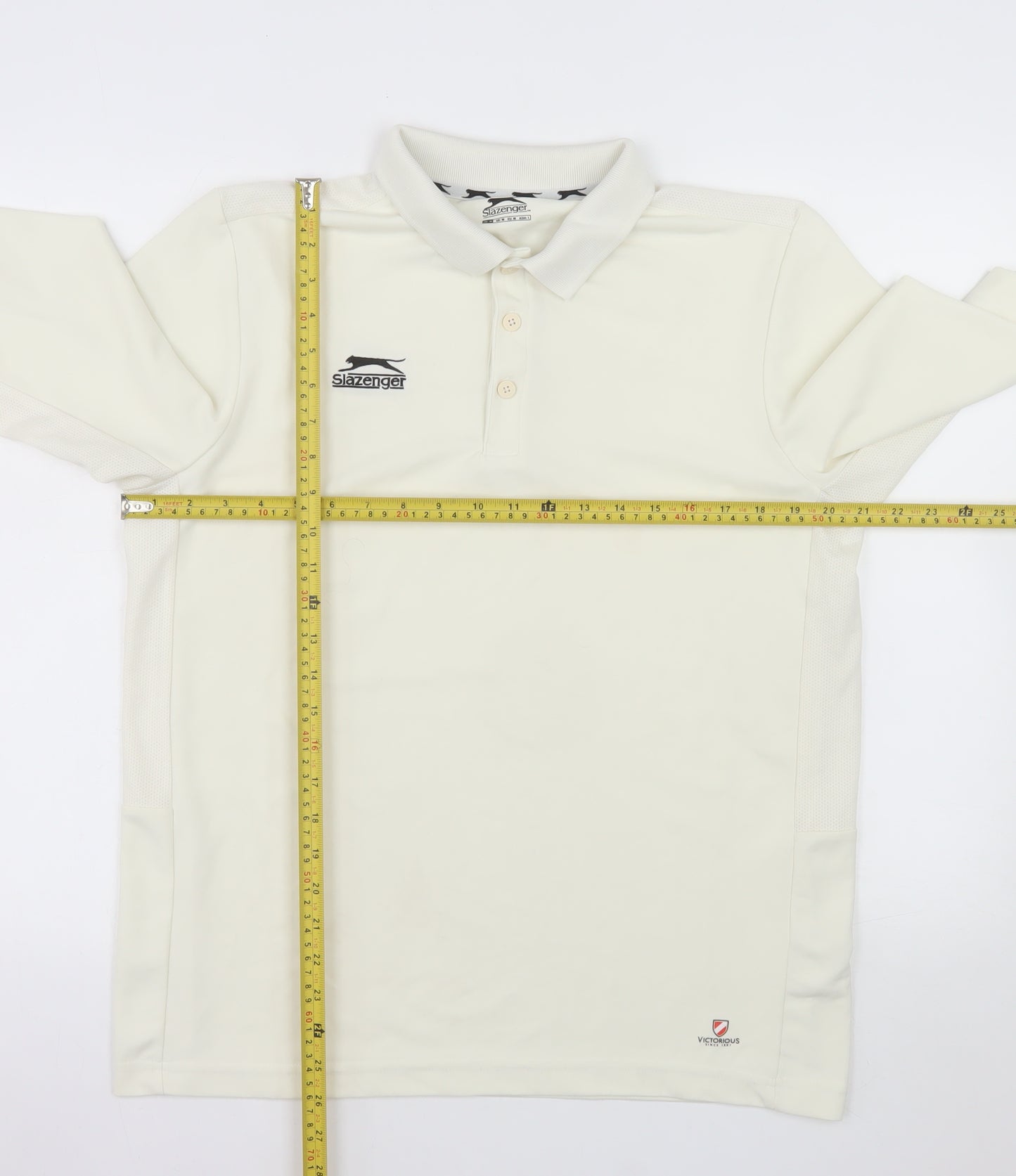 Slazenger Men’s Ivory Short Sleeve Polo Shirt M Sports Activewear