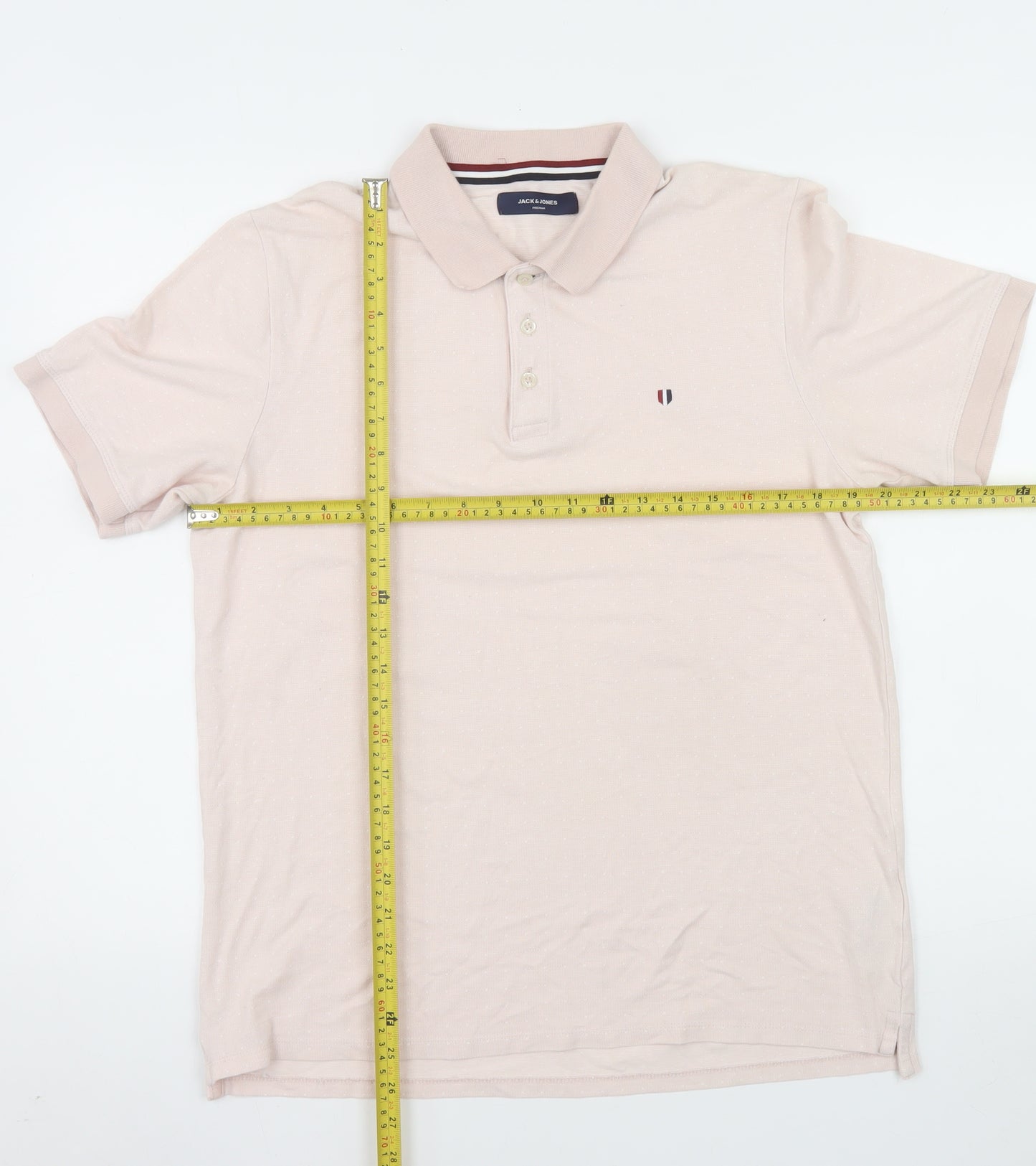 Jack & Jones Men’s Beige Polo Shirt Size L Cotton Classic Fit