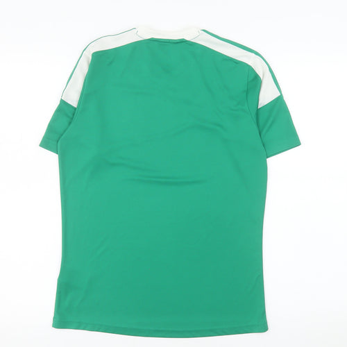 Adidas Mens Green White Climacool Sports T-Shirt YXL Polyester