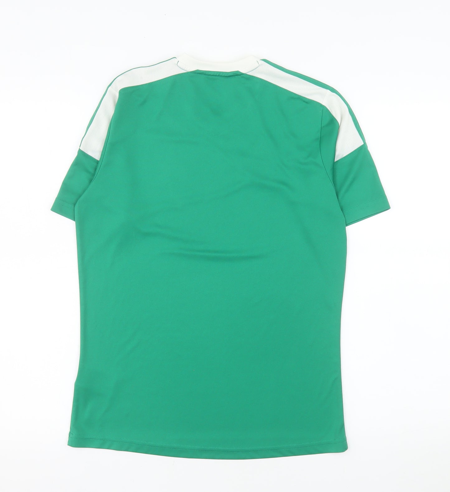 Adidas Mens Green White Climacool Sports T-Shirt YXL Polyester
