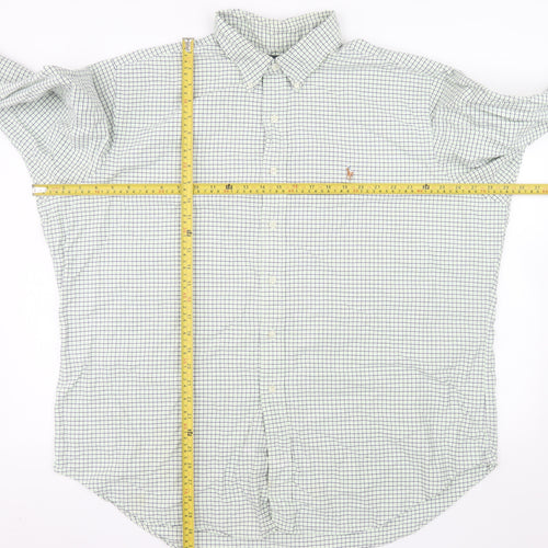 Ralph Lauren Men's Green Check Classic Fit Button-Down Shirt 2XL
