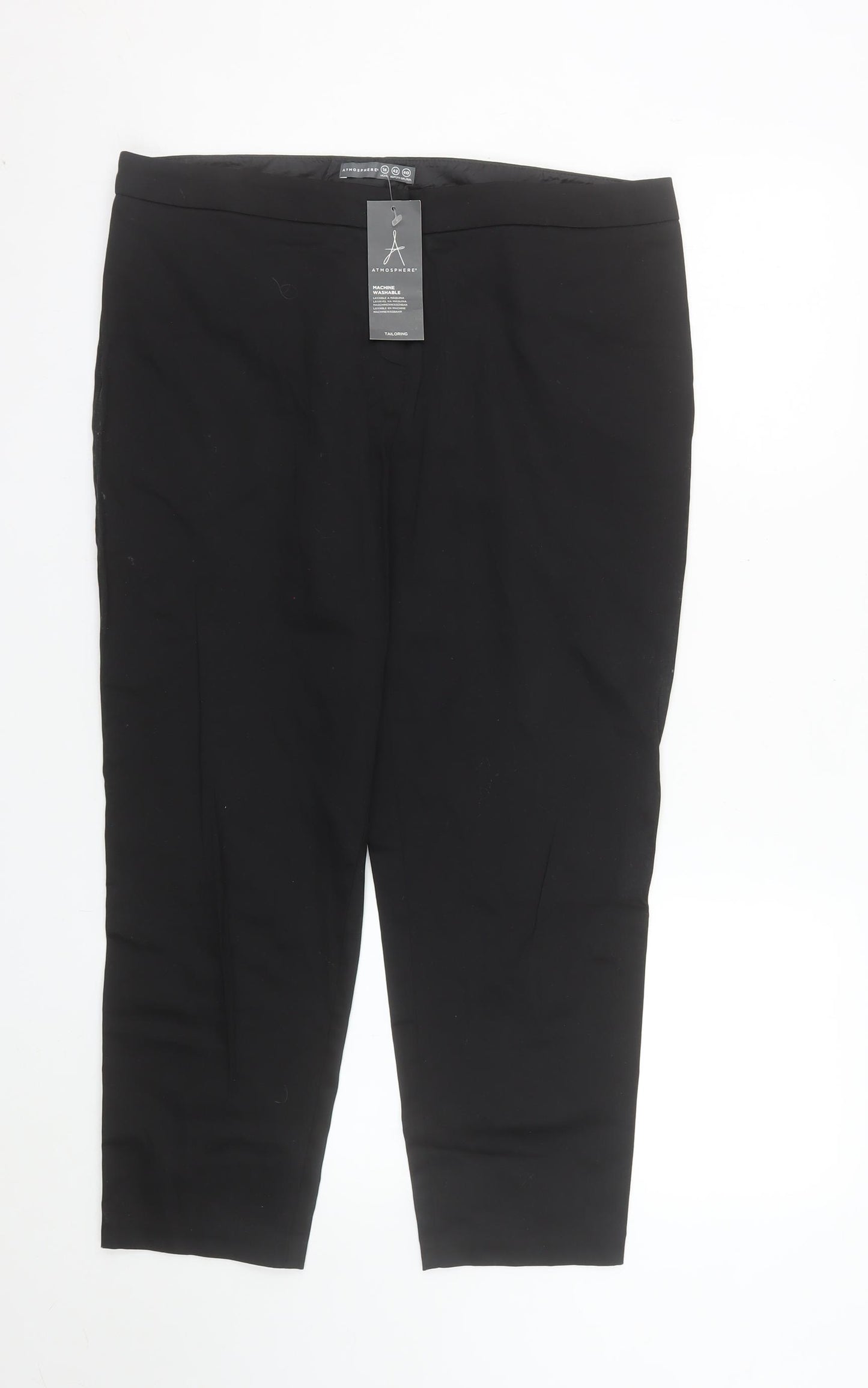 Atmosphere Women Black Size 14 Tailored Cropped Trousers