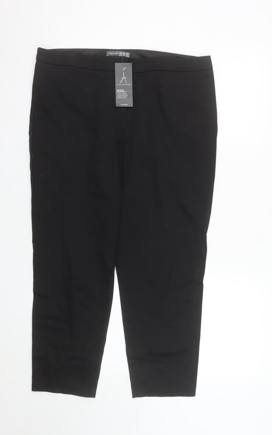 Atmosphere Women Black Size 14 Tailored Cropped Trousers