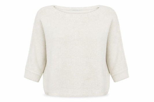 Front view of RESERVED Women Ivory L Pullover Knit Jumper Relaxed Fit