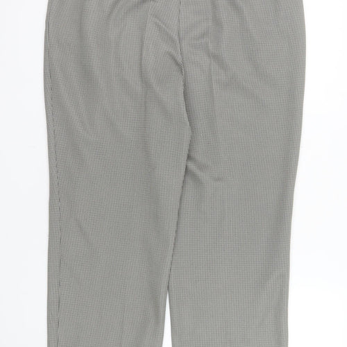 Kingfield Men's Grey Check Pleated Trousers Size 21in Regular Fit