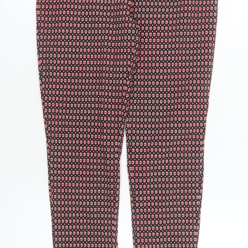 Atmosphere Womens Red Geometric Slim Fit Trousers Size 8