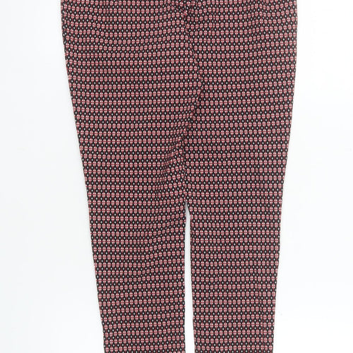 Atmosphere Womens Red Geometric Slim Fit Trousers Size 8