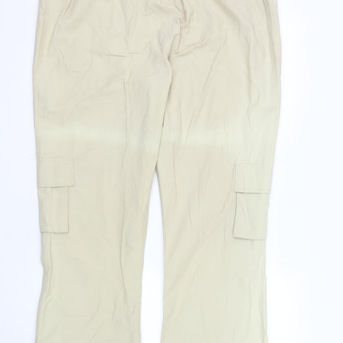 Blooming of Dublin Women's Beige Cargo Trousers Size 16 Elastic Waist