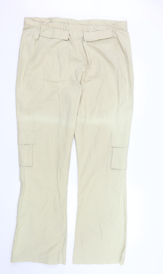 Blooming of Dublin Women's Beige Cargo Trousers Size 16 Elastic Waist