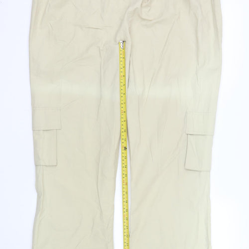 Blooming of Dublin Women's Beige Cargo Trousers Size 16 Elastic Waist