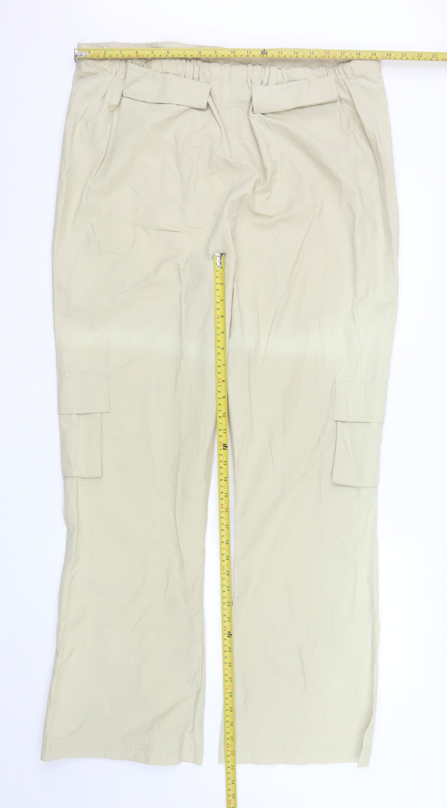 Blooming of Dublin Women's Beige Cargo Trousers Size 16 Elastic Waist