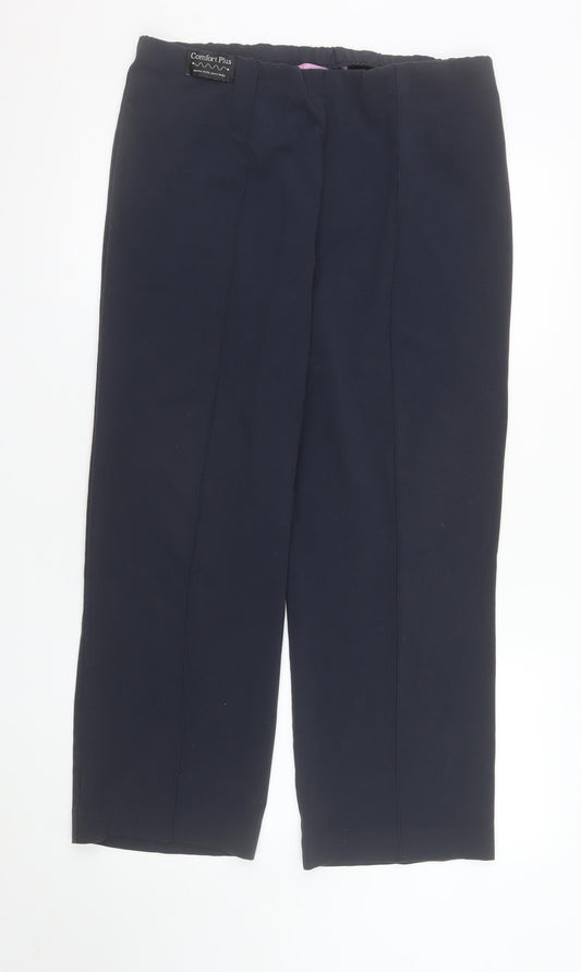 Epilogue Womens Black Size 14 Straight Leg Stretch Trousers