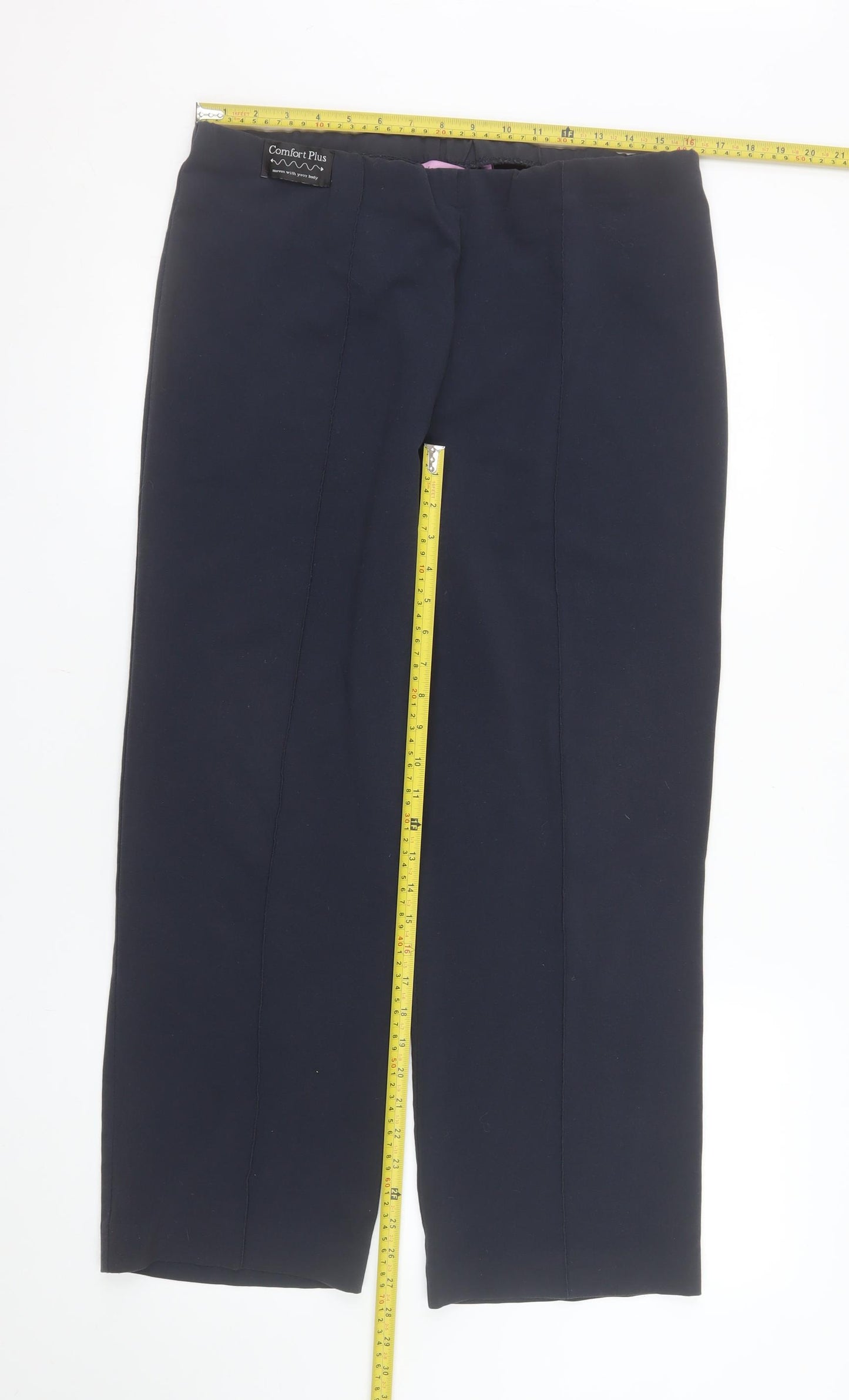 Epilogue Womens Black Size 14 Straight Leg Stretch Trousers