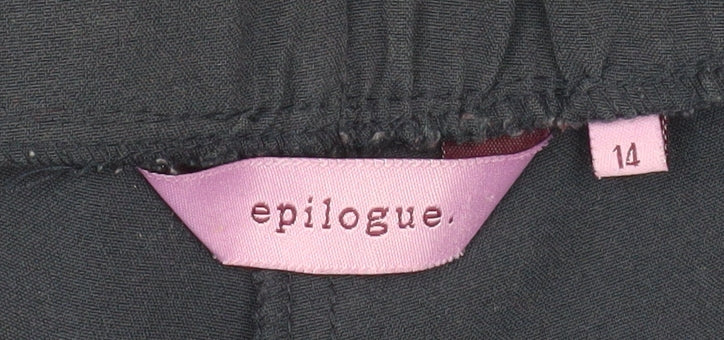 Epilogue Womens Black Size 14 Straight Leg Stretch Trousers