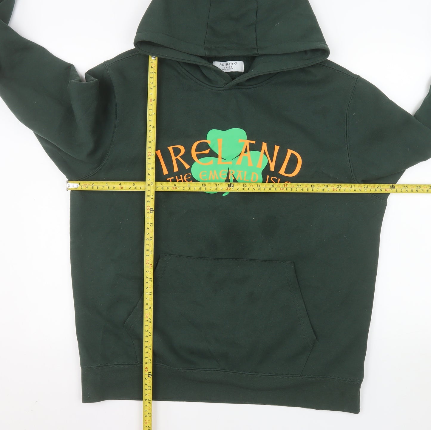 Primark Women's Green Ireland Pullover Hoodie Size L