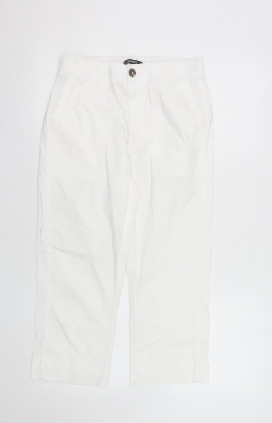 Marks & Spencer Women’s White Cotton Blend Straight Trousers Size 8