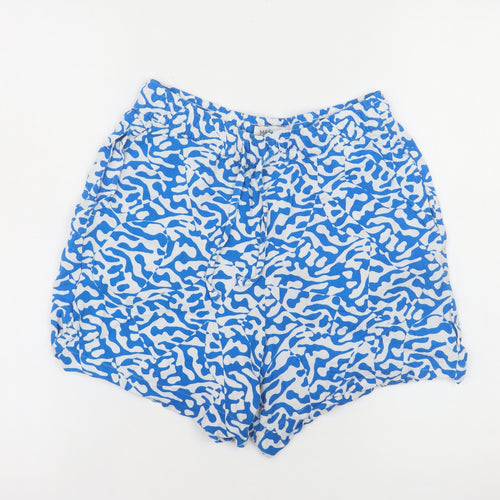 Marks and Spencer Womens Blue White Shorts Size 8 Viscose Casual Summer