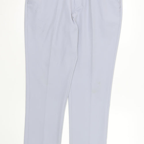 Druids Men's Grey Stretch Chino Trousers 36W 32L Straight Leg