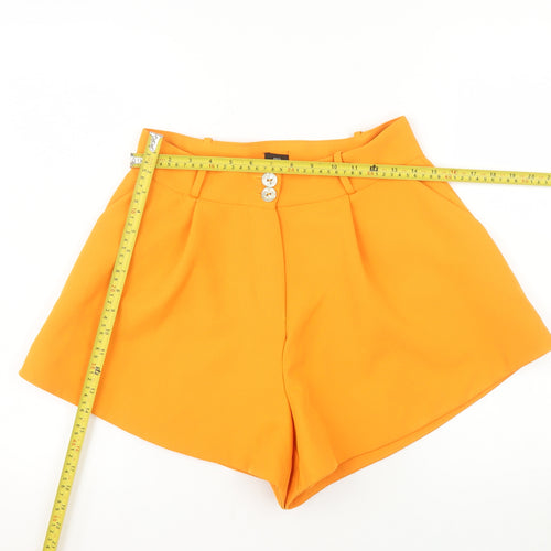 River Island Womens Orange Chino Shorts Size 14 High Waist