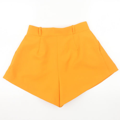River Island Womens Orange Chino Shorts Size 14 High Waist