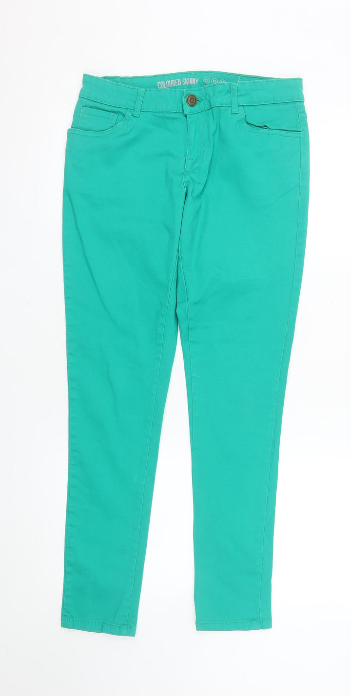 Denim Co Women's Green Skinny Jeans Size 12 Slim Fit Stretch