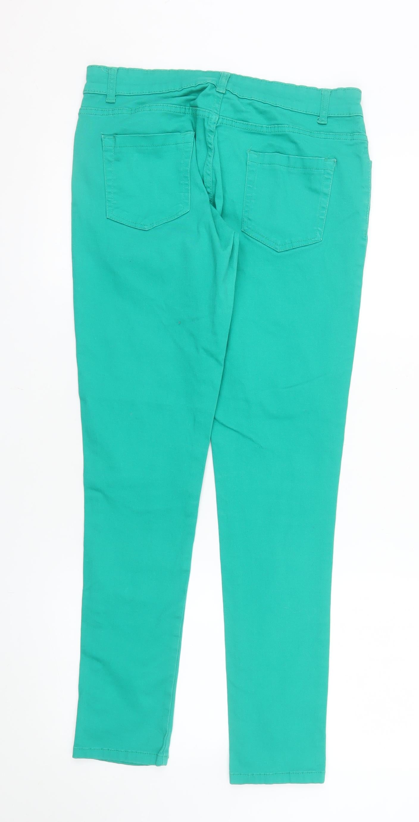 Denim Co Women's Green Skinny Jeans Size 12 Slim Fit Stretch
