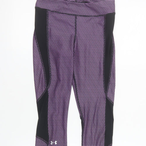 Under Armour Womens Purple Capri Leggings Small Compression Fit