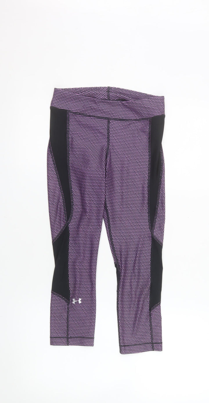 Under Armour Womens Purple Capri Leggings Small Compression Fit