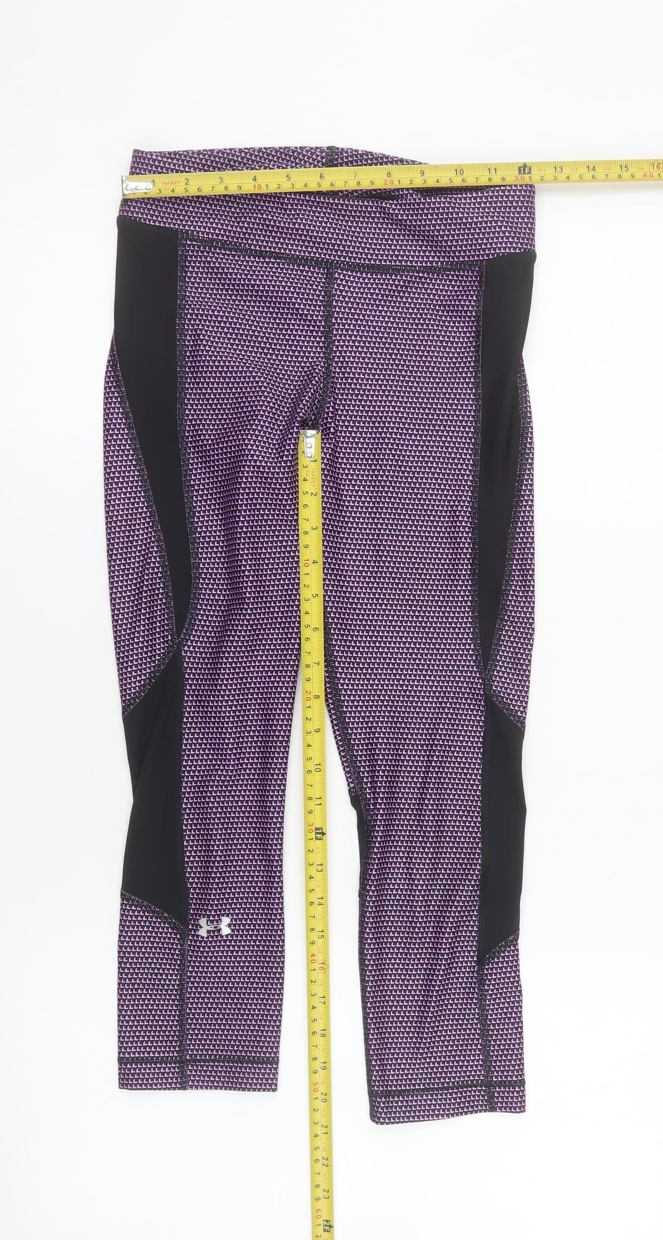 Under Armour Womens Purple Capri Leggings Small Compression Fit