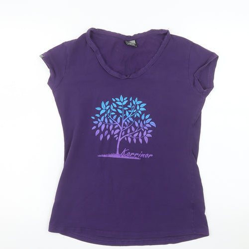 Karrimor Womens Purple V-Neck Short Sleeve Cotton T-Shirt UK 10