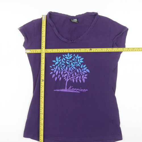 Karrimor Womens Purple V-Neck Short Sleeve Cotton T-Shirt UK 10