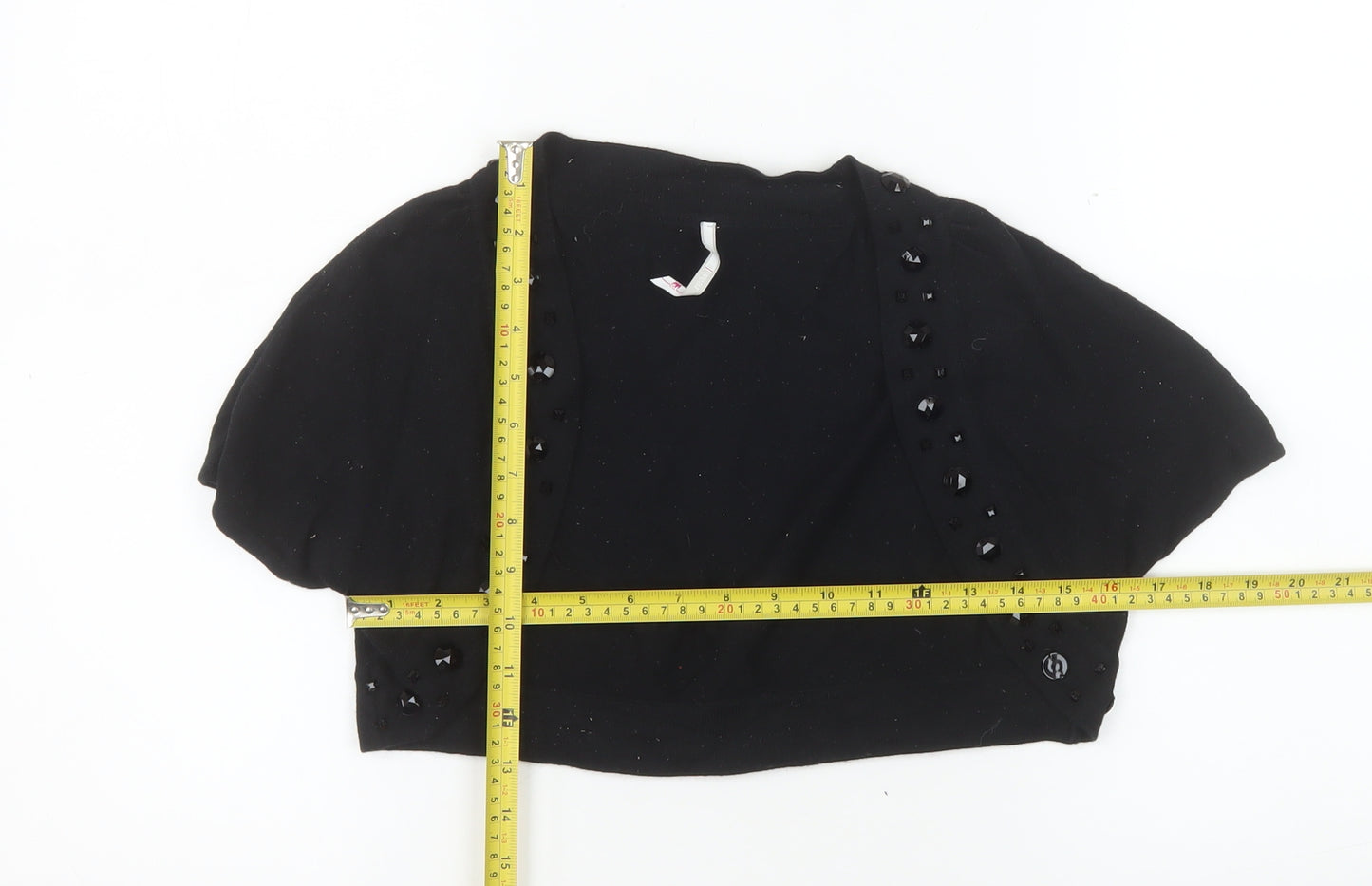 A|wear Women's Black Beaded Shrug Cardigan Size S