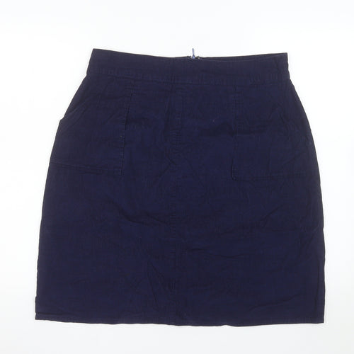 Circus Women’s Blue Cotton Pencil Knee Length Skirt UK 14