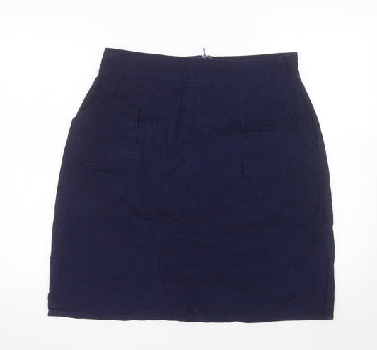 Circus Women’s Blue Cotton Pencil Knee Length Skirt UK 14