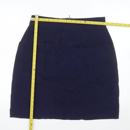 Circus Women’s Blue Cotton Pencil Knee Length Skirt UK 14
