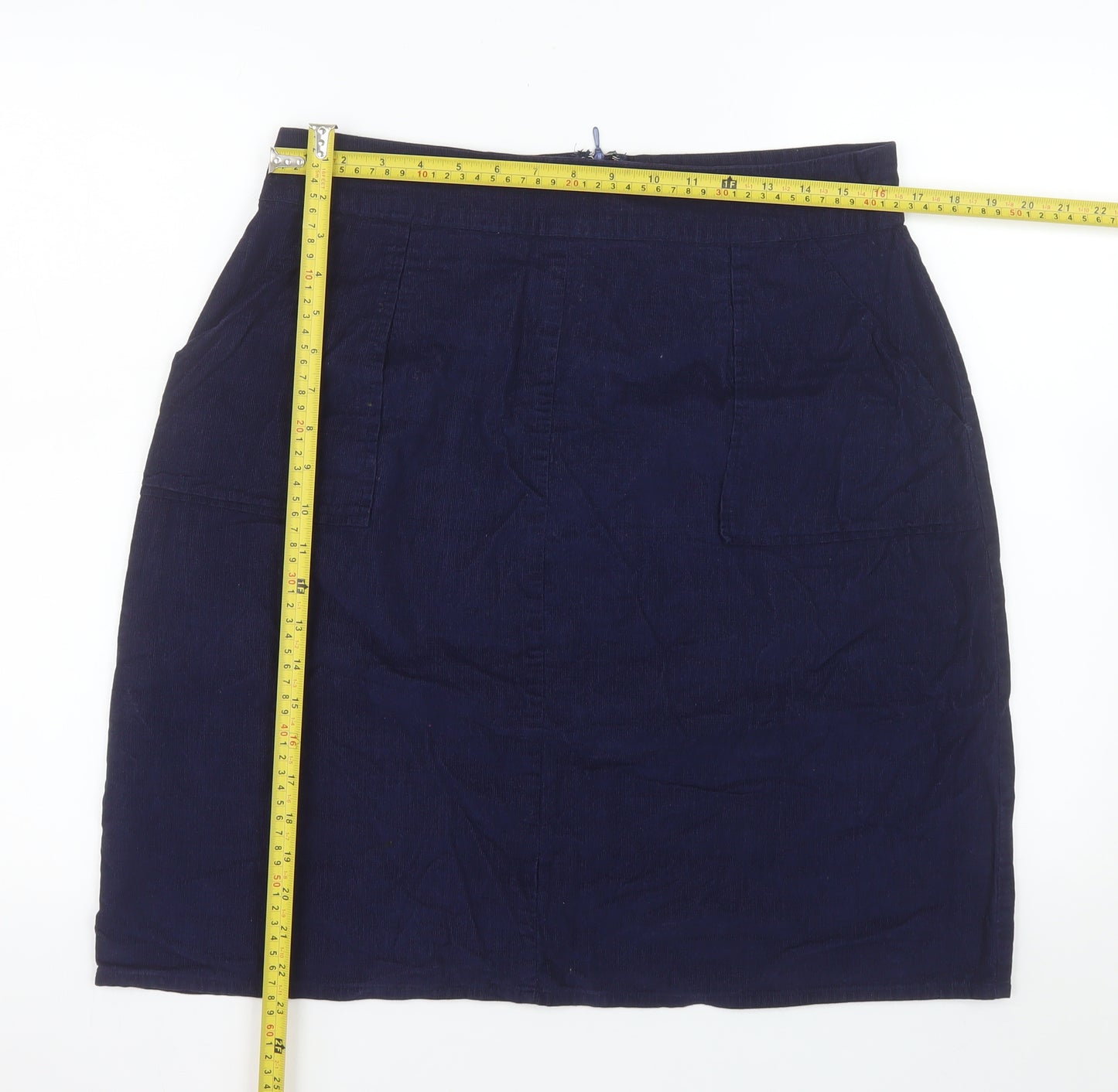 Circus Women’s Blue Cotton Pencil Knee Length Skirt UK 14