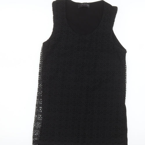 Savida Women’s Black Lace Tank Top UK 10 Viscose Blend Camisole