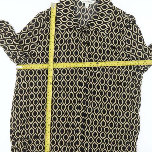 Marks and Spencer Autograph Women's Black Geometric Blouse Size 12