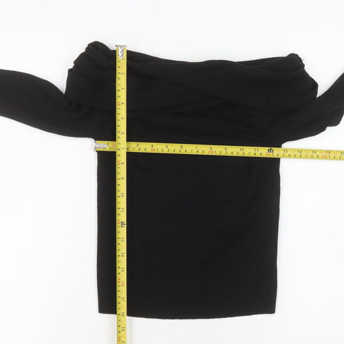Commense Women’s Black Off Shoulder Long Sleeve Knit Blouse M